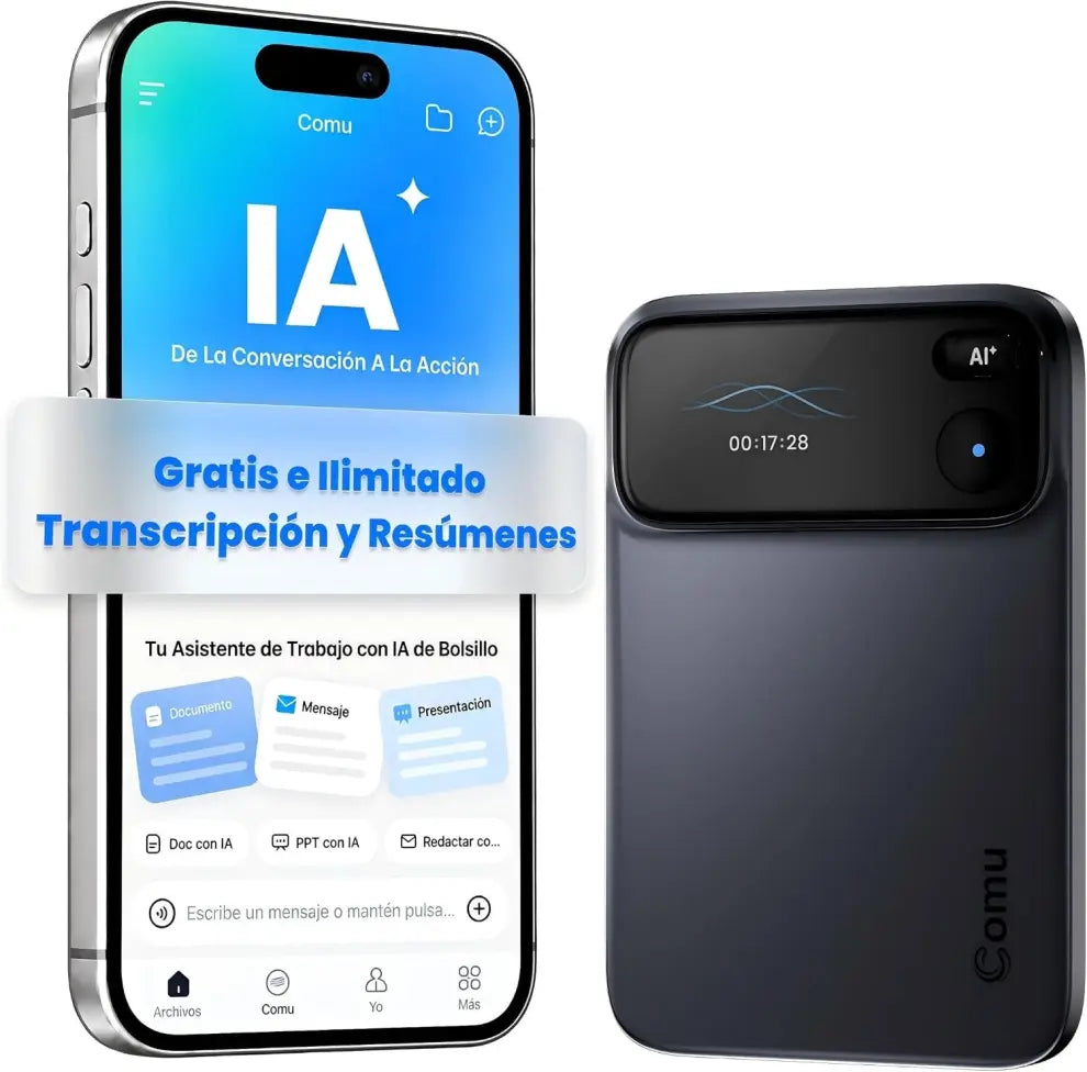 Comu Action Pro: la grabadora con IA que incluye transcripciones ili