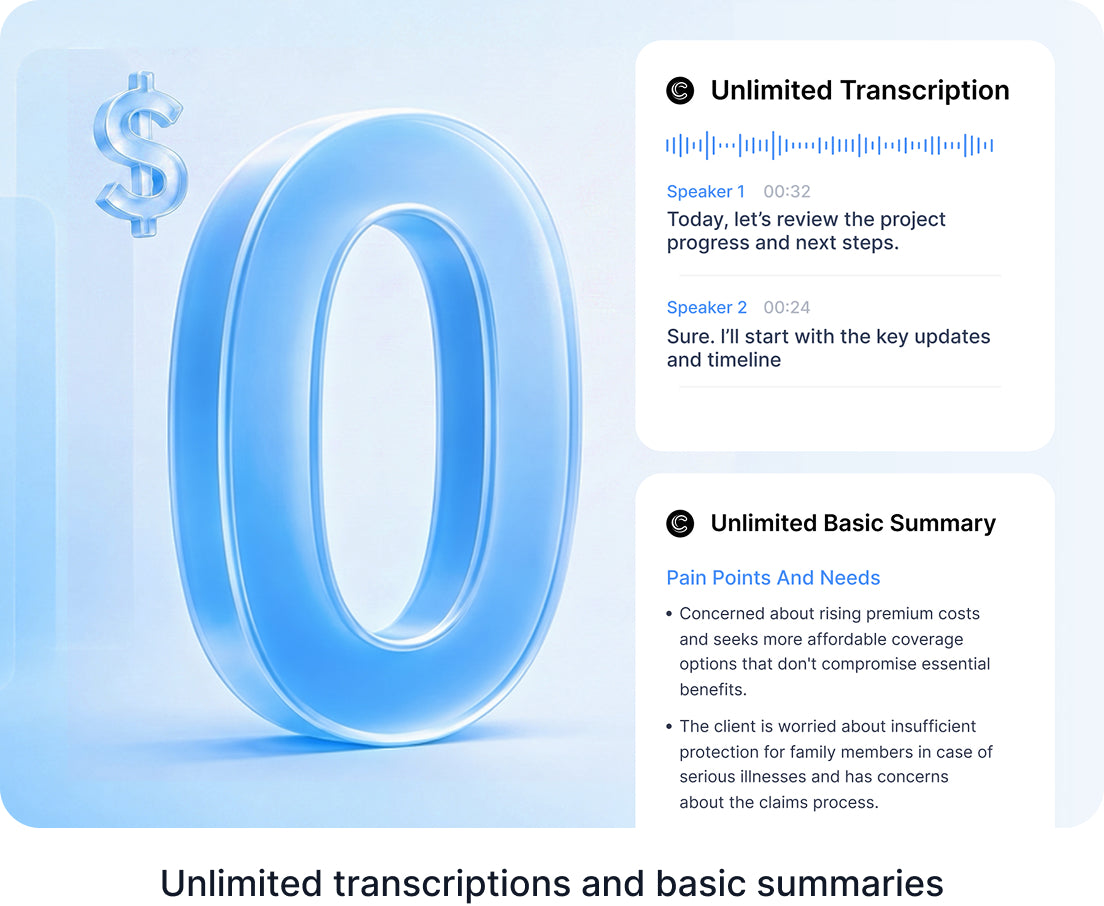 Unlimited Free AI Transcriptions and Basic Summaries
