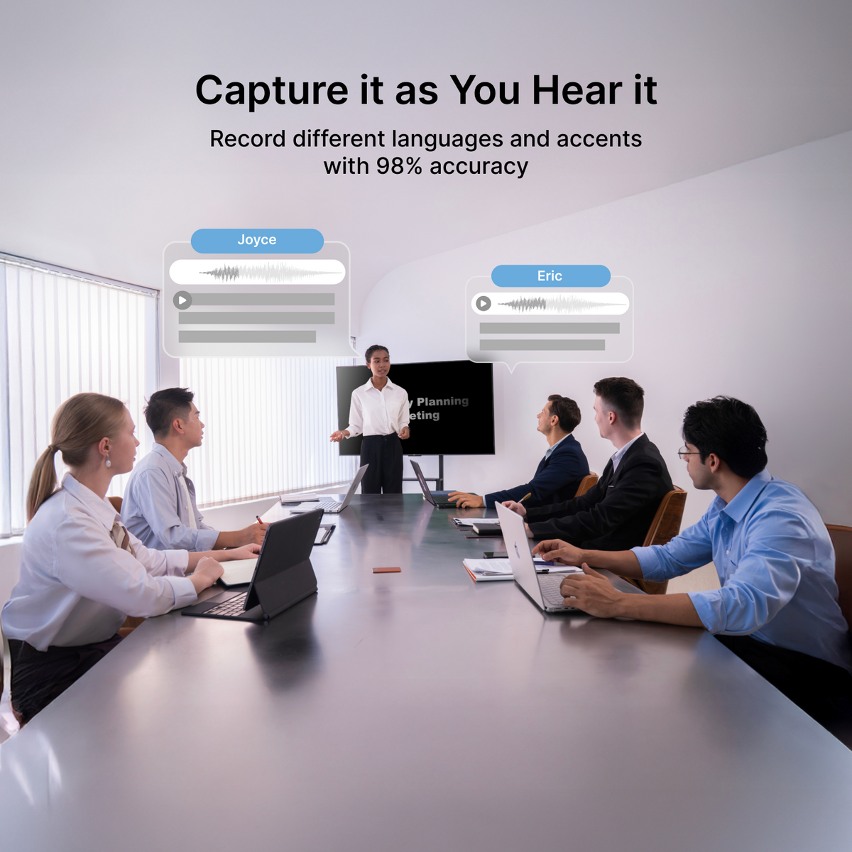 Multilingual recorder with 98 percent transcription accuracy — Comulytic Note Pro transcribes in over 100 languages with AI precision